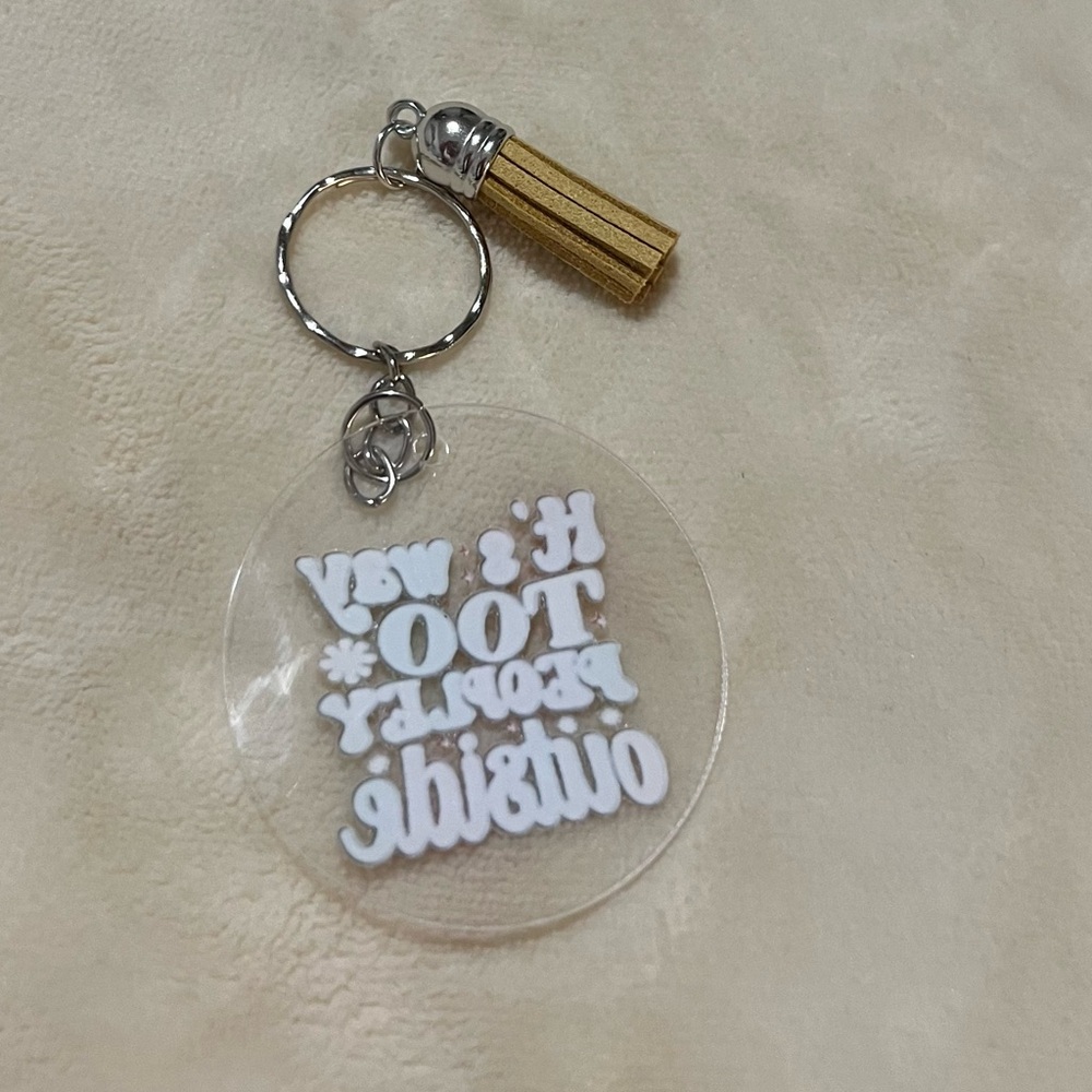 Itβs Way Too Peopley Outside Keychain πΌ - Picture 3 of 4